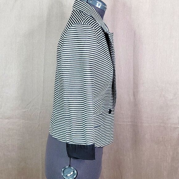A BYER Black and White Striped Suit Jacket Large - Picture 4 of 6